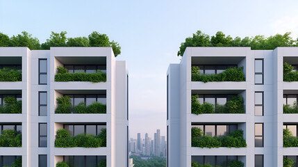 Naklejka premium Modern Green Architecture - Sustainable City Living