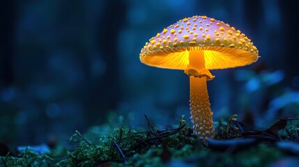 Glowing Mushroom in the Forest