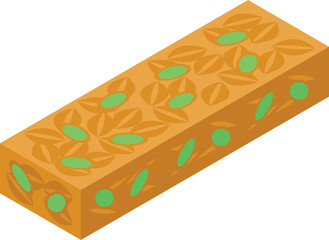 Pistachio halva dessert bar with nuts is being presented, showcasing its delicious flavor and enticing aroma