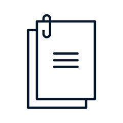Document with paper clip. Vector linear icon isolated on white background.