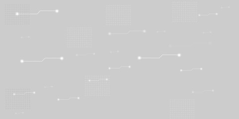Vector science and technology digital background. Abstract technology on white and grey background.