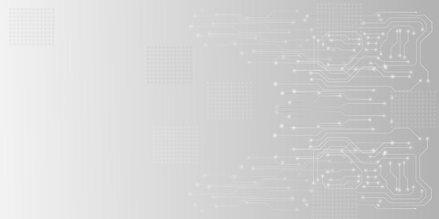 Vector Technology black circuit diagram concept. Abstract technology on white and grey background. High-tech circuit board.