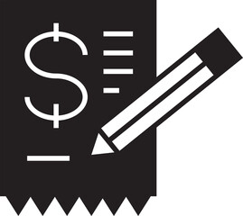 Bill and Pen Glyph Icon
