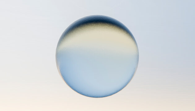 3D rendering illustration of molecular structure of water bubble