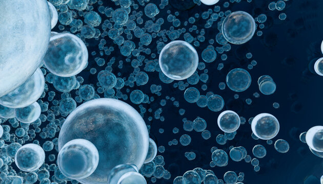 3D rendering illustration of water molecules