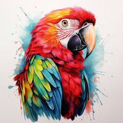 Tropical macaw parrot bird