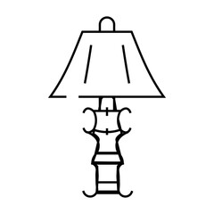 furniture table lamp line icon vector. furniture table lamp sign. isolated contour symbol black illustration