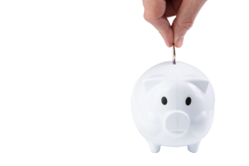 Piggy bank isolated one transparent background 