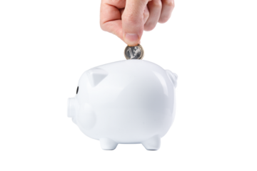 Piggy bank isolated one transparent background 