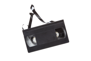 classic VHS video tape isolated on a white background