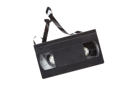 classic VHS video tape isolated on a white background
