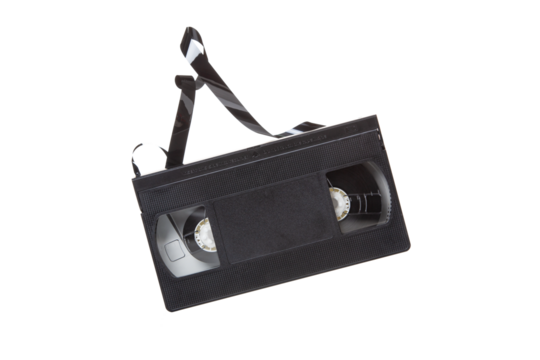 classic VHS video tape isolated on a white background
