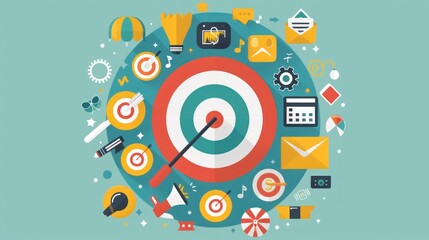Fototapeta premium Target Marketing Business Illustration
