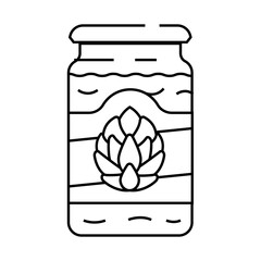 jar artichoke line icon vector. jar artichoke sign. isolated contour symbol black illustration