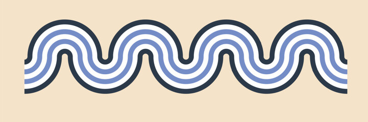 Vector symbolic image of a wave in Greek style on a beige background