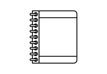 Icono negro de cuaderno de anillos o agenda