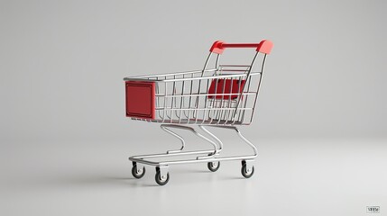 Shopping cart with black gift box on black background. Black Friday concept