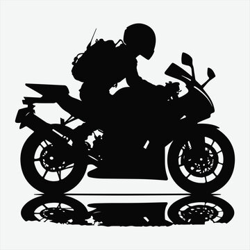 recommend clip art: Stylist sports motorcycle vector design,black bike silhouette icon,sports black motorbike illustration design.