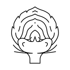 cut artichoke line icon vector. cut artichoke sign. isolated contour symbol black illustration