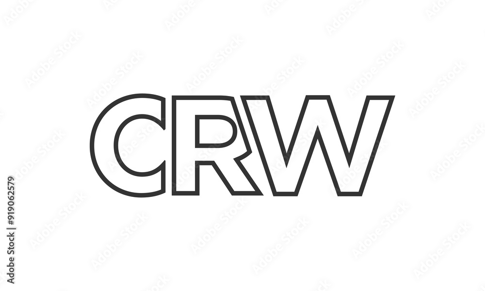 Fototapete crw logo design template with strong and modern bold text. initial based vector logotype featuring s