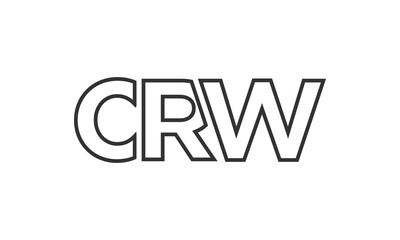 CRW logo design template with strong and modern bold text. Initial based vector logotype featuring simple and minimal typography. Trendy company identity.