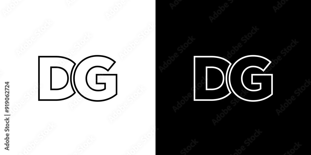 Wall mural Letter D and G, DG logo design template. Minimal monogram initial based logotype.