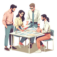 group of business people working together