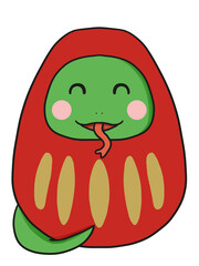 ヘビだるま（模様・笑顔2）