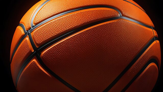 Basketball Closeup Background. 3D illustration. 3D texture