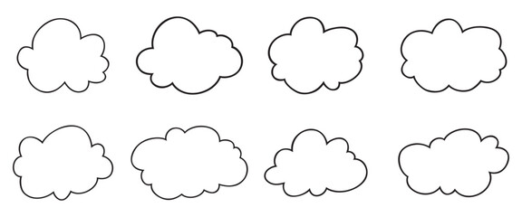 handdrawn doodle cloud illustration cartoon style vector