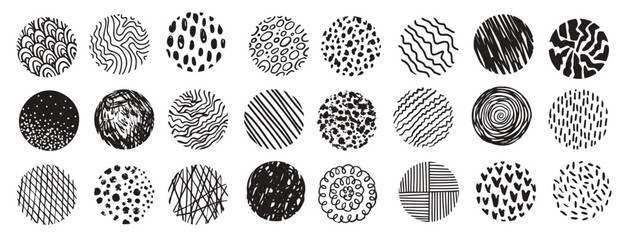 round abstract colored set hand drawn doodle shapes backgrounds form circle spots