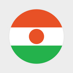 National Flag of Niger. Niger Flag. Niger Round flag.
