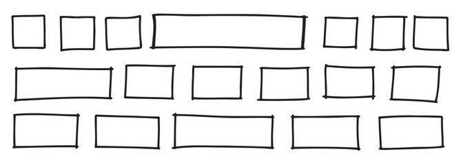 free outline hand drawn squares rectangles different sizes scribble rectangular frames set freehand