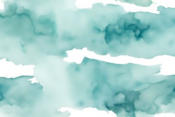 A blend from light teal to pale blue watercolor on white background, AI Generated