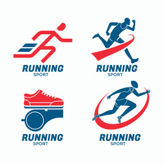 Set of Running Emblem for Sports Club or Tournament 