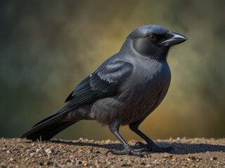 Fototapeta premium AI-generated close-up of a gray bird on a sandy ground
