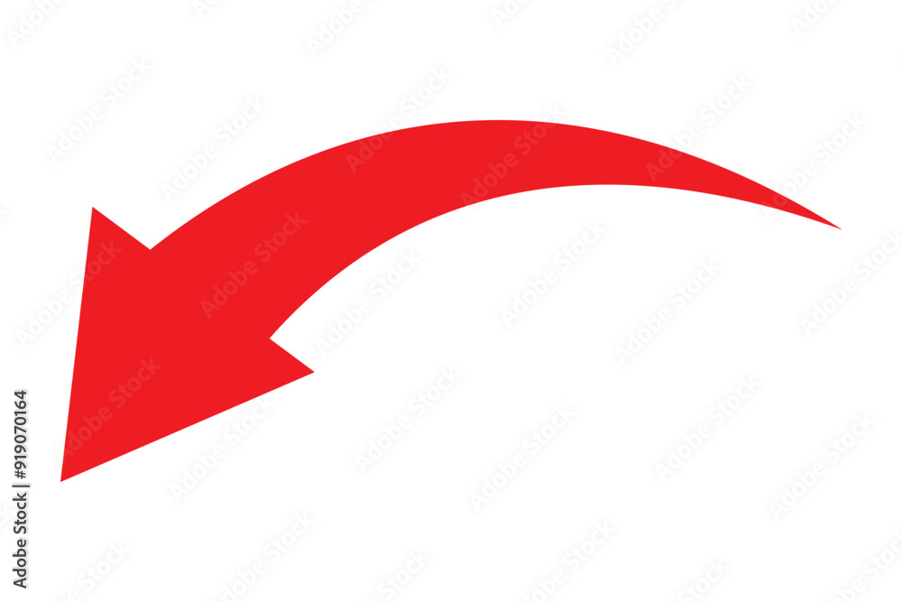Wall mural red arrow icon on white background. flat style. arrow icon for your web site design, logo, app, ui. 