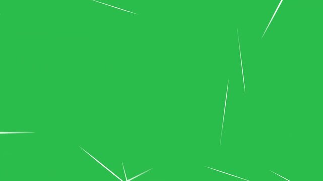 Zic zac rays on green screen background motion graphic effect. 