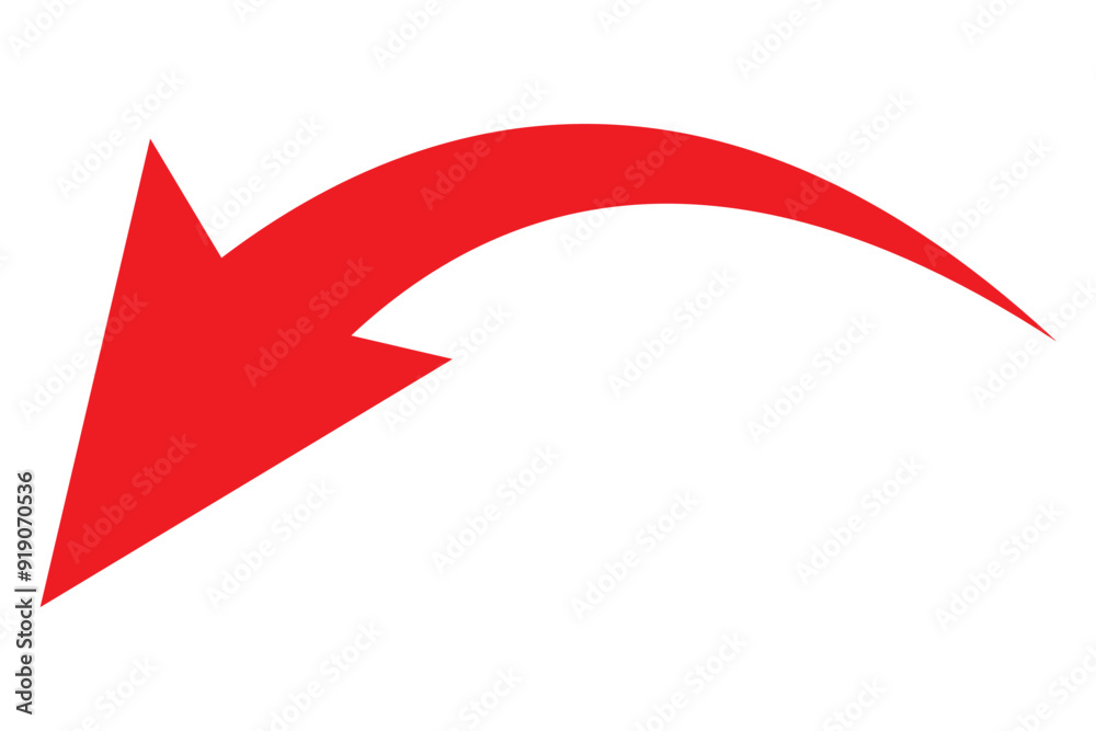 Wall mural red arrow icon on white background. flat style. arrow icon for your web site design, logo, app, ui. 