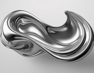 Liquid Metal wallpaper isolated wavy silver steel iron flowy metallic white background flowing...