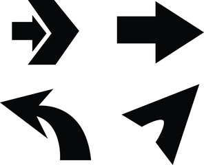 Arrows set of black icons. Arrow icon. Arrow vector collection. Arrow. Cursor. Modern simple arrows. Vector illustration isolated on white with transparent background.