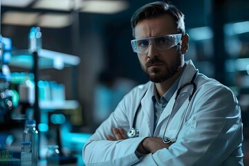 Fototapeta premium Focused Scientist in a Laboratory Setting