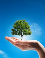 hand holding a tree