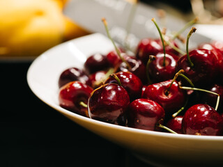 fresh cherries at the market