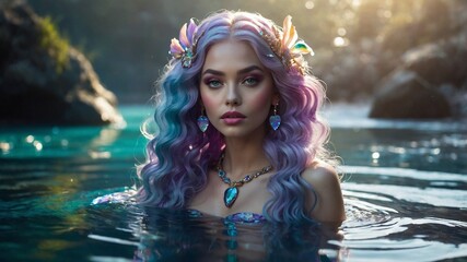 Mystical Mermaid in Twilight Waters
