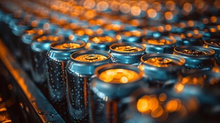 An unending stream of lemonade cans move steadfastly along the conveyor, ready for their exhilarating venture through retail.