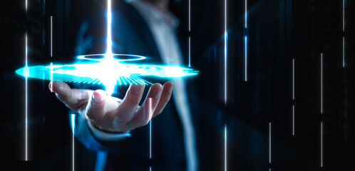 future network concept Hand touching the Metaverse Universe, A Conceptual Shift in Digital...