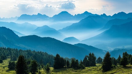 Landscape view in the mountains 