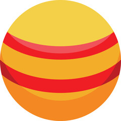 Simple yet colorful representation of the largest planet in our solar system, jupiter, with its distinctive red stripes