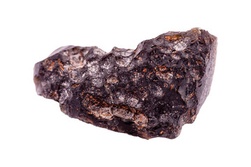 Tektites, moldavite mineral stone on white background close up